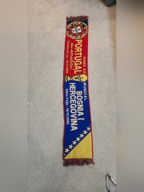 Portugal vs Bosnia & Herzegovina World Cup Scarf VINTAGE COLLECTIBLE BOSNA